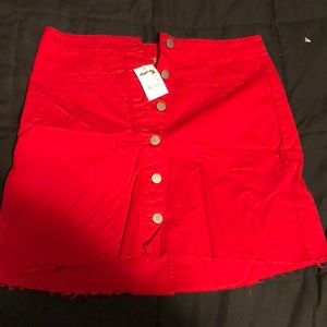 BRAND NEW! Red Jean Skirt